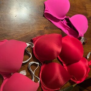 Victoria's Secret Vibrant Red and Pink Bra Collection